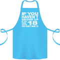 18th Birthday 18 Year Old Don't Grow Up Funny Cotton Apron 100% Organic Turquoise