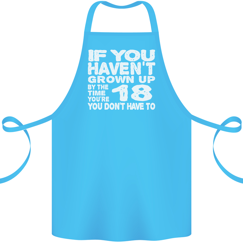 18th Birthday 18 Year Old Don't Grow Up Funny Cotton Apron 100% Organic Turquoise