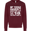 18th Birthday 18 Year Old Don't Grow Up Funny Mens Sweatshirt Jumper Maroon