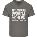 18th Birthday 18 Year Old Don't Grow Up Funny Mens V-Neck Cotton T-Shirt Charcoal