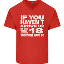 18th Birthday 18 Year Old Don't Grow Up Funny Mens V-Neck Cotton T-Shirt Red