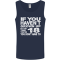18th Birthday 18 Year Old Don't Grow Up Funny Mens Vest Tank Top Navy Blue