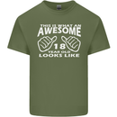 18th Birthday 18 Year Old This Is What Mens Cotton T-Shirt Tee Top Military Green