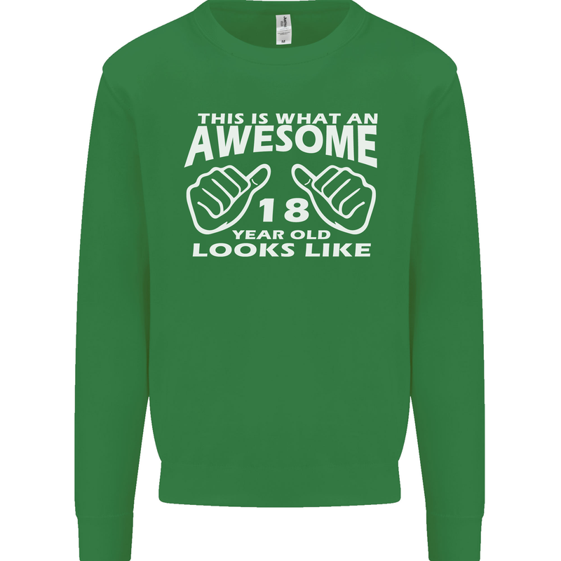 18th Birthday 18 Year Old This Is What Mens Sweatshirt Jumper Irish Green