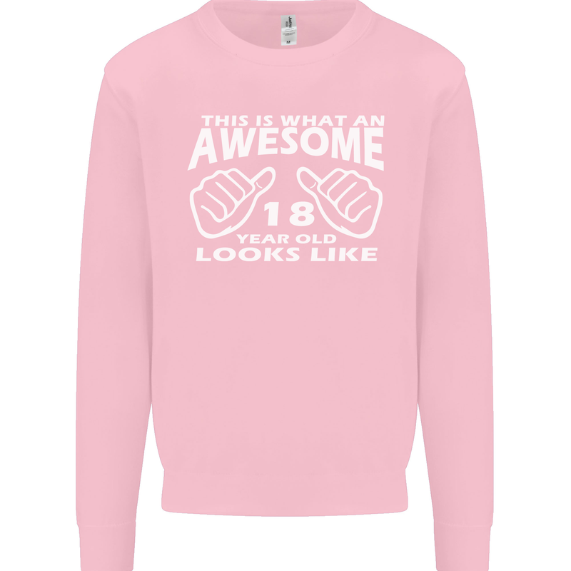 18th Birthday 18 Year Old This Is What Mens Sweatshirt Jumper Light Pink
