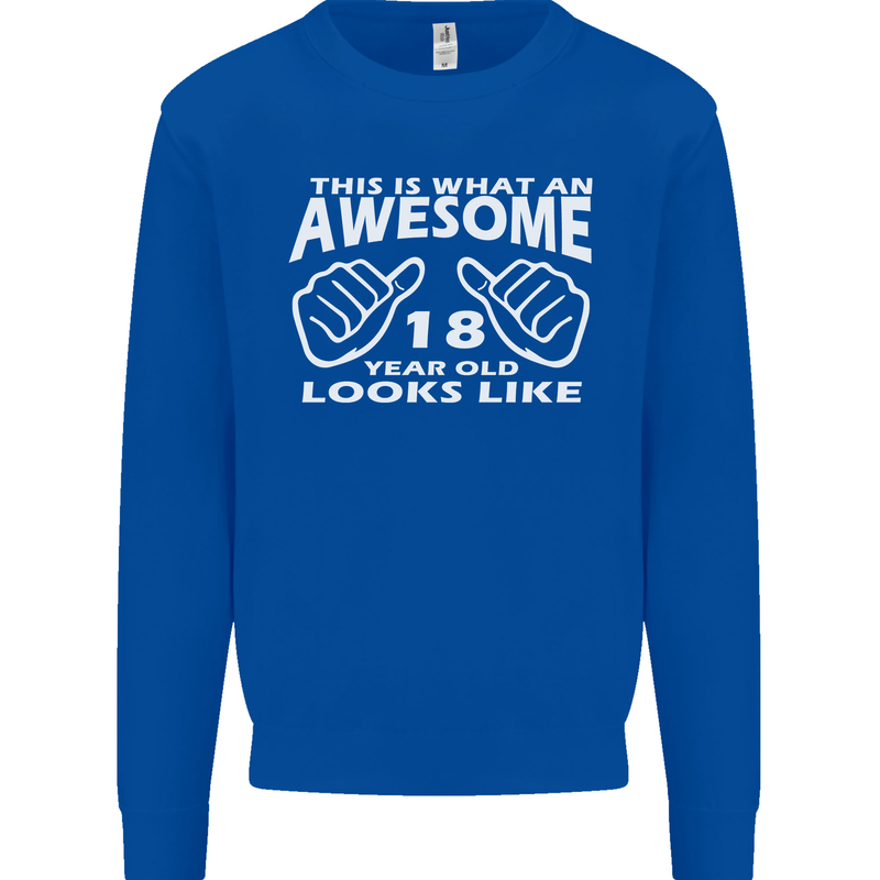18th Birthday 18 Year Old This Is What Mens Sweatshirt Jumper Royal Blue