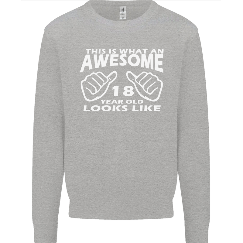 18th Birthday 18 Year Old This Is What Mens Sweatshirt Jumper Sports Grey