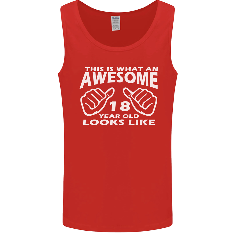 18th Birthday 18 Year Old This Is What Mens Vest Tank Top Red