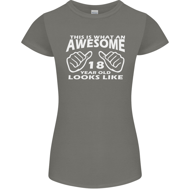 18th Birthday 18 Year Old This Is What Womens Petite Cut T-Shirt Charcoal