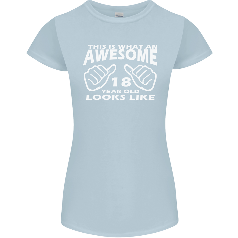 18th Birthday 18 Year Old This Is What Womens Petite Cut T-Shirt Light Blue