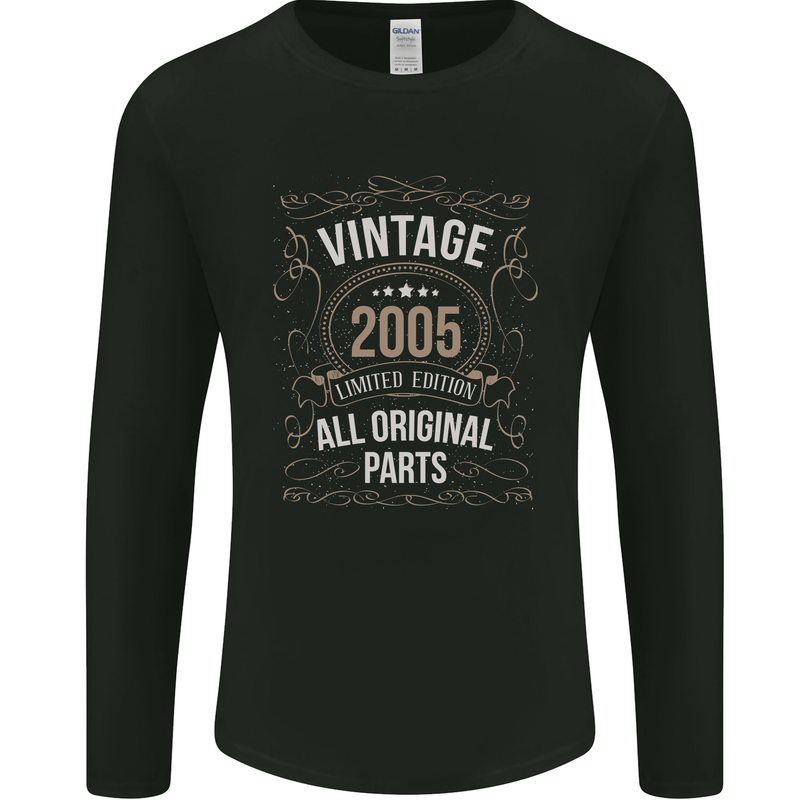 18th Birthday Limited Edition 2005 Mens Long Sleeve T-Shirt Black
