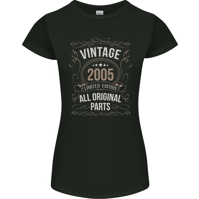 18th Birthday Limited Edition 2005 Womens Petite Cut T-Shirt Black