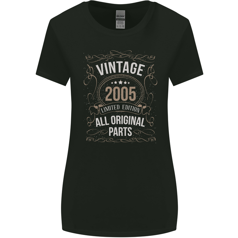 18th Birthday Limited Edition 2005 Womens Wider Cut T-Shirt Black
