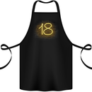 18th Birthday Neon Lights 18 Year Old Cotton Apron 100% Organic Black