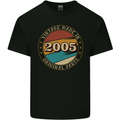 18th Birthday  Vintage Made In 2005 Mens Cotton T-Shirt Tee Top Black
