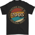 18th Birthday  Vintage Made In 2005 Mens T-Shirt 100% Cotton BLACK