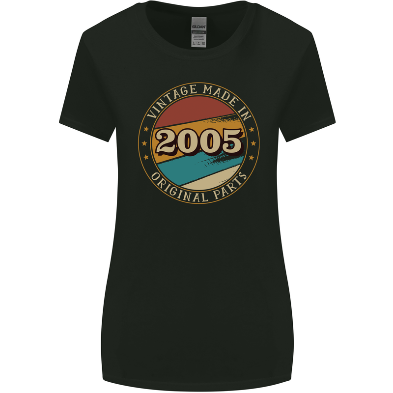 18th Birthday  Vintage Made In 2005 Womens Wider Cut T-Shirt Black
