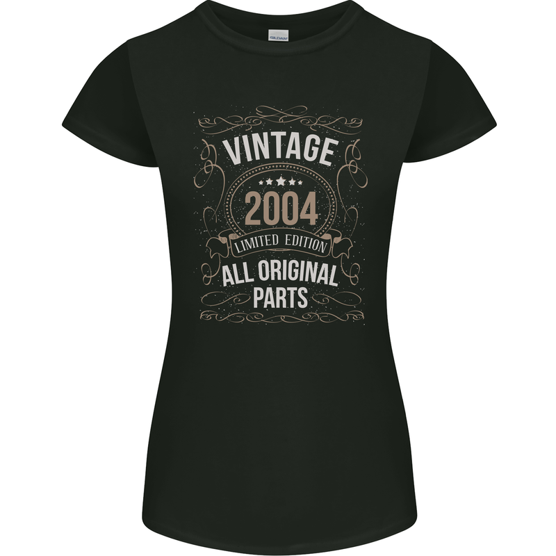 19th Birthday Limited Edition 2004 Womens Petite Cut T-Shirt Black