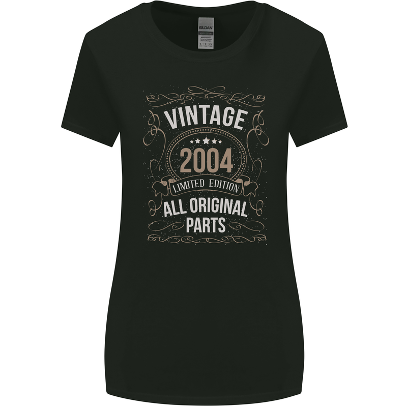 19th Birthday Limited Edition 2004 Womens Wider Cut T-Shirt Black