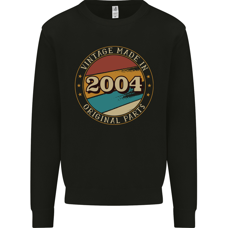 19th Birthday  Vintage Made In 2004 Mens Sweatshirt Jumper Black