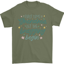 1ST Time Grandma Funny Newborn Baby Mens T-Shirt 100% Cotton Military Green