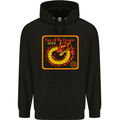 2024 Year of the Dragon Mens 80% Cotton Hoodie Black