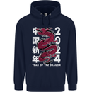 2024 Zodiac Chinese New Year of the Dragon Childrens Kids Hoodie Navy Blue