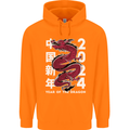 2024 Zodiac Chinese New Year of the Dragon Childrens Kids Hoodie Orange