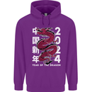 2024 Zodiac Chinese New Year of the Dragon Childrens Kids Hoodie Purple