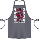 2024 Zodiac Chinese New Year of the Dragon Cotton Apron 100% Organic Steel