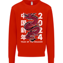 2024 Zodiac Chinese New Year of the Dragon Kids Sweatshirt Jumper Bright Red