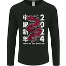 2024 Zodiac Chinese New Year of the Dragon Mens Long Sleeve T-Shirt Black