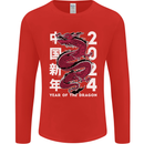 2024 Zodiac Chinese New Year of the Dragon Mens Long Sleeve T-Shirt Red