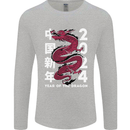 2024 Zodiac Chinese New Year of the Dragon Mens Long Sleeve T-Shirt Sports Grey
