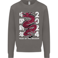 2024 Zodiac Chinese New Year of the Dragon Mens Sweatshirt Jumper Charcoal