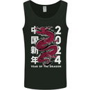 2024 Zodiac Chinese New Year of the Dragon Mens Vest Tank Top Black