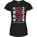 2024 Zodiac Chinese New Year of the Dragon Womens Petite Cut T-Shirt Black