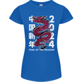 2024 Zodiac Chinese New Year of the Dragon Womens Petite Cut T-Shirt Royal Blue