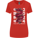 2024 Zodiac Chinese New Year of the Dragon Womens Wider Cut T-Shirt Red