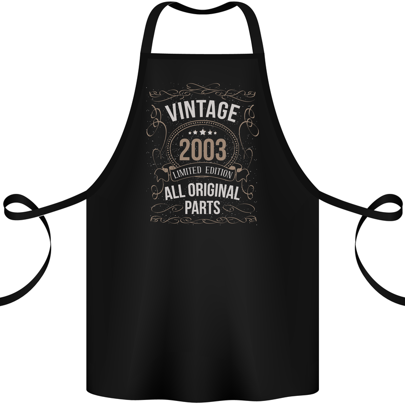 20th Birthday Limited Edition 2003 Cotton Apron 100% Organic Black