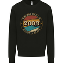20th Birthday  Vintage Made In 2003 Mens Sweatshirt Jumper Black