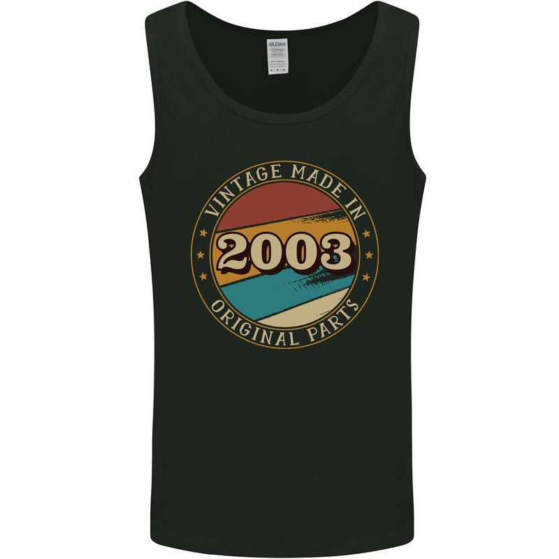 20th Birthday  Vintage Made In 2003 Mens Vest Tank Top Black