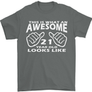 21st Birthday 21 Year Old This Is What Mens T-Shirt 100% Cotton Charcoal