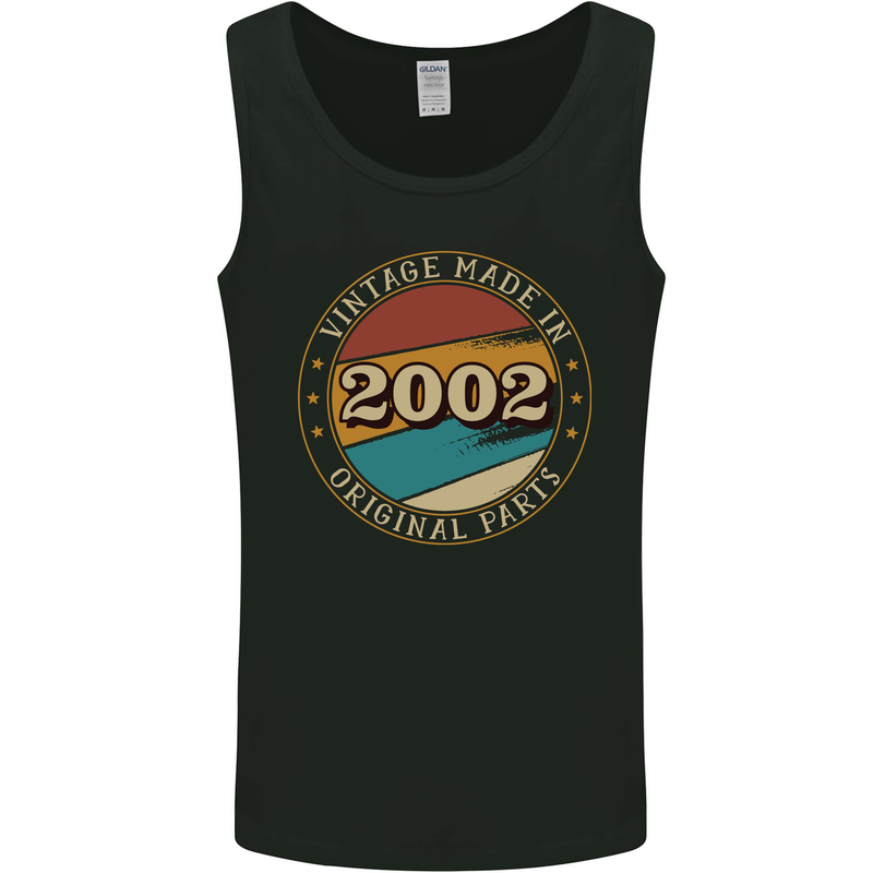 21st Birthday  Vintage Made In 2002 Mens Vest Tank Top Black