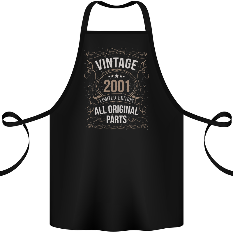 22nd Birthday Limited Edition 2001 Cotton Apron 100% Organic Black