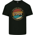 22nd Birthday  Vintage Made In 2001 Mens Cotton T-Shirt Tee Top Black