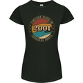 22nd Birthday  Vintage Made In 2001 Womens Petite Cut T-Shirt Black