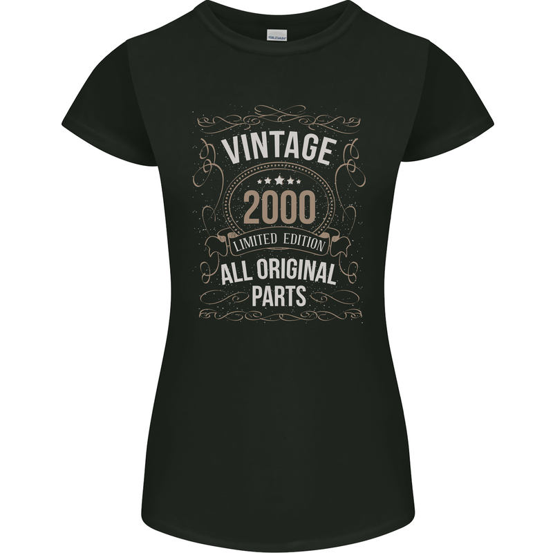23rd Birthday Limited Edition 2000 Womens Petite Cut T-Shirt Black