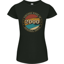 23rd Birthday  Vintage Made In 2000 Womens Petite Cut T-Shirt Black