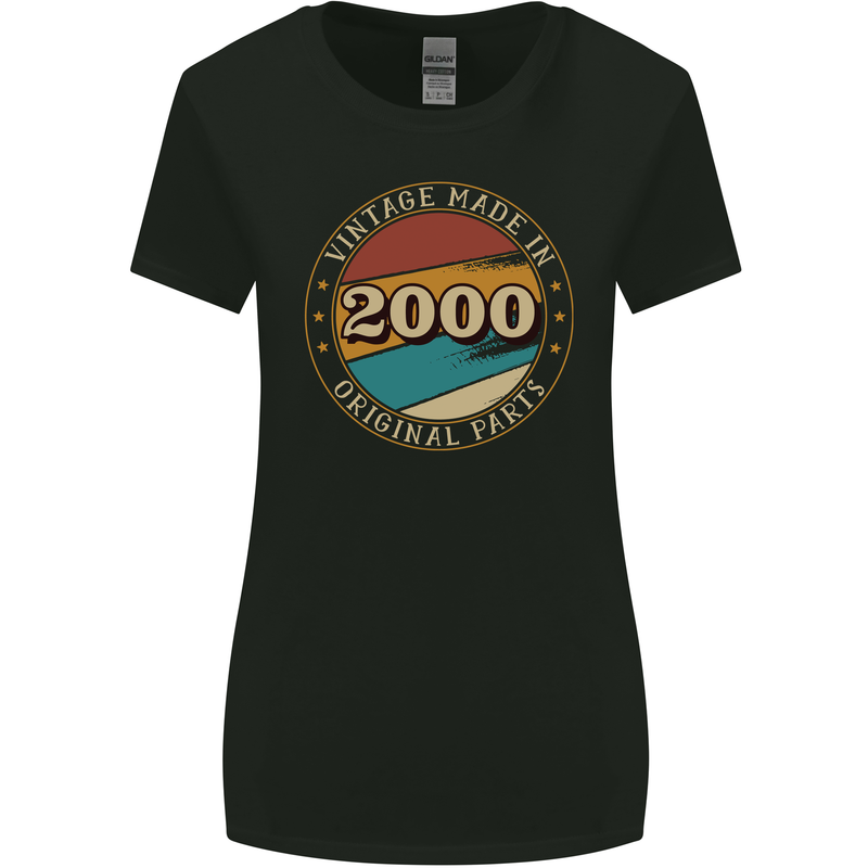 23rd Birthday  Vintage Made In 2000 Womens Wider Cut T-Shirt Black